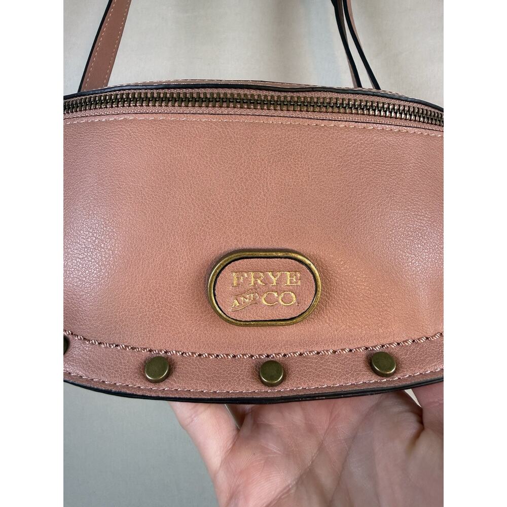 Frye & Co Blake Belt Bag Pink Cork Faux Leather Studded Crossbody New With Tag - Picture 5 of 13